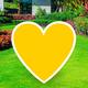 Yellow Heart Corrugated Plastic Yard Sign, 26in